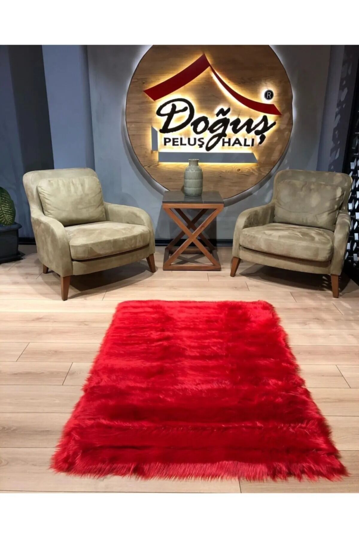 Doğuş Peluş Halı A Post Düz Kesim Kırmızı 150X200