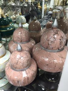 Basık Küp 3'Lü Dekoratif Küp Seti - Pudra Gri Mermer Desen