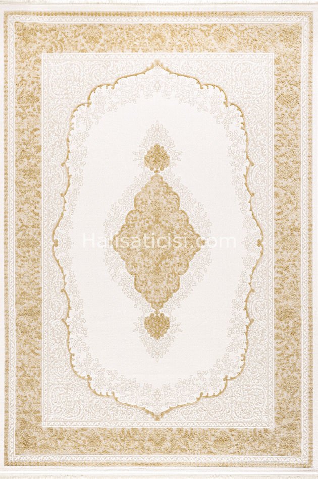 Simge B766 BEYAZ SARI 118x190