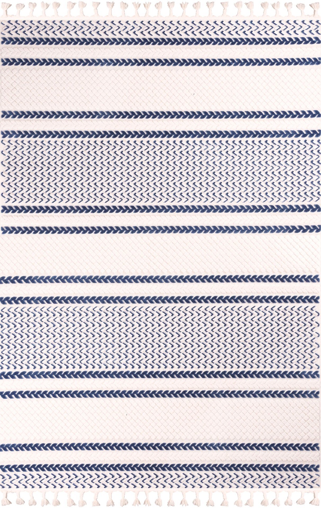 Nexus Gumin İskandinav Tarzı İşlemeli Halı 4816B-MAVİ