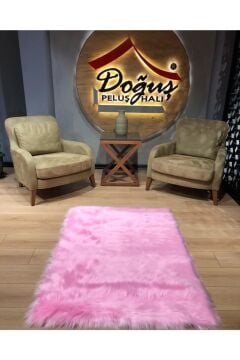 Doğuş Peluş Halı A Post Düz Kesim Pembe