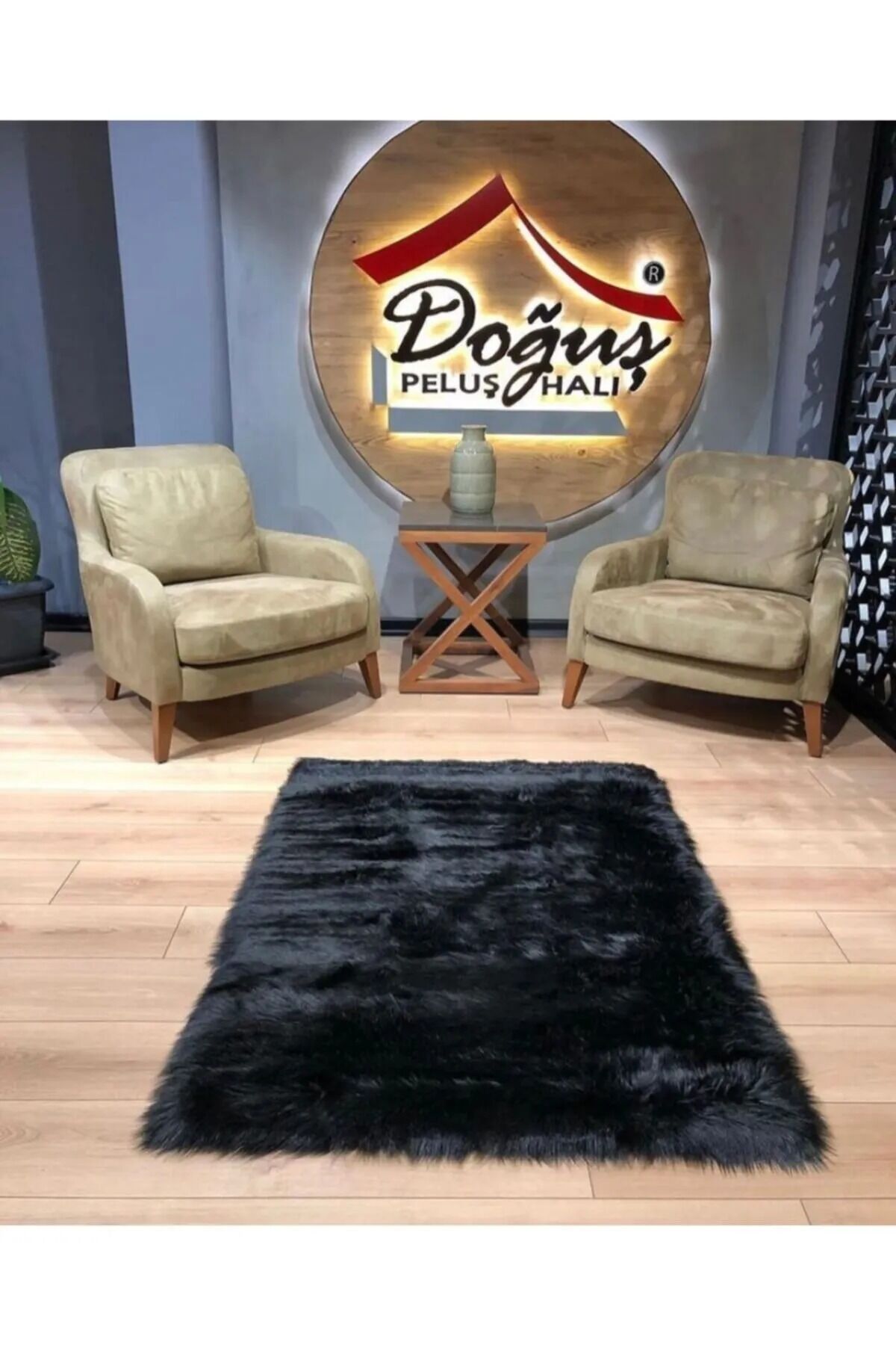 Doğuş Peluş Halı A Post Düz Kesim Siyah 150X200