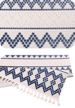 Nexus Gumin İskandinav Tarzı İşlemeli Halı 4817A-MAVİ.