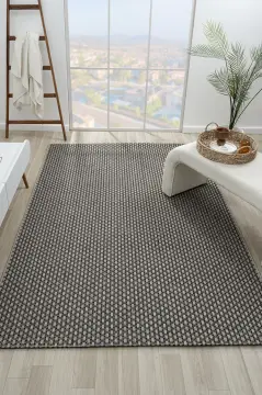 Instagram Catty Hasır Halı Sepet Desen Gri