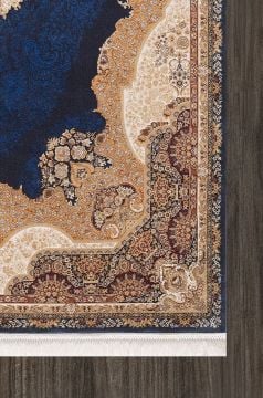 Artemis Halı Sılk 05211C Krem Lacivert Halı