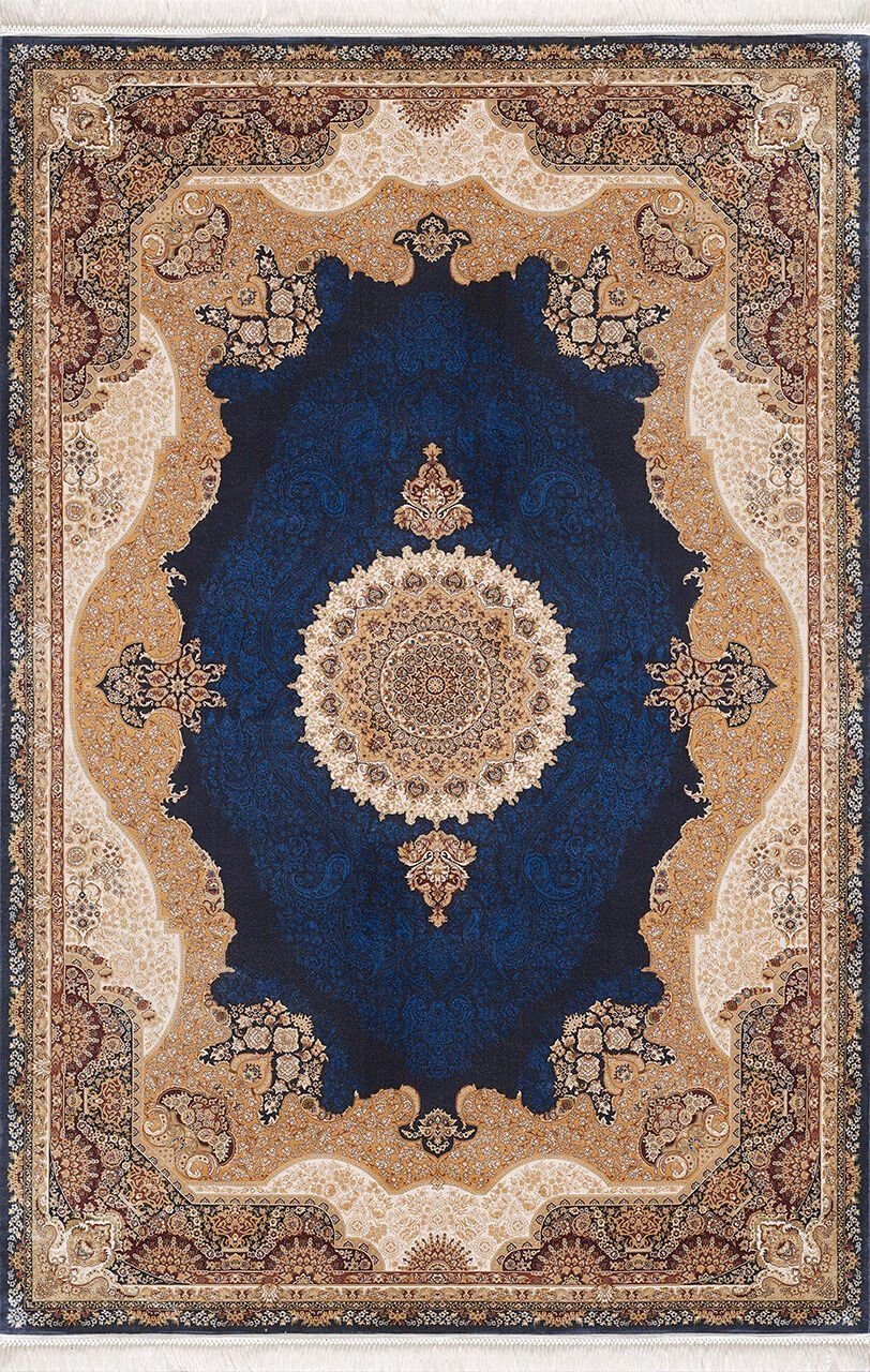 Artemis Halı Sılk 05211C Krem Lacivert Halı