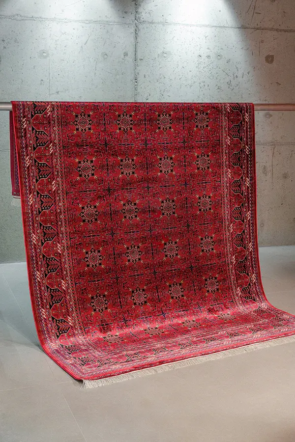 Apex Halı Bruj Bambu Viscon Halı 8731BU Bordo