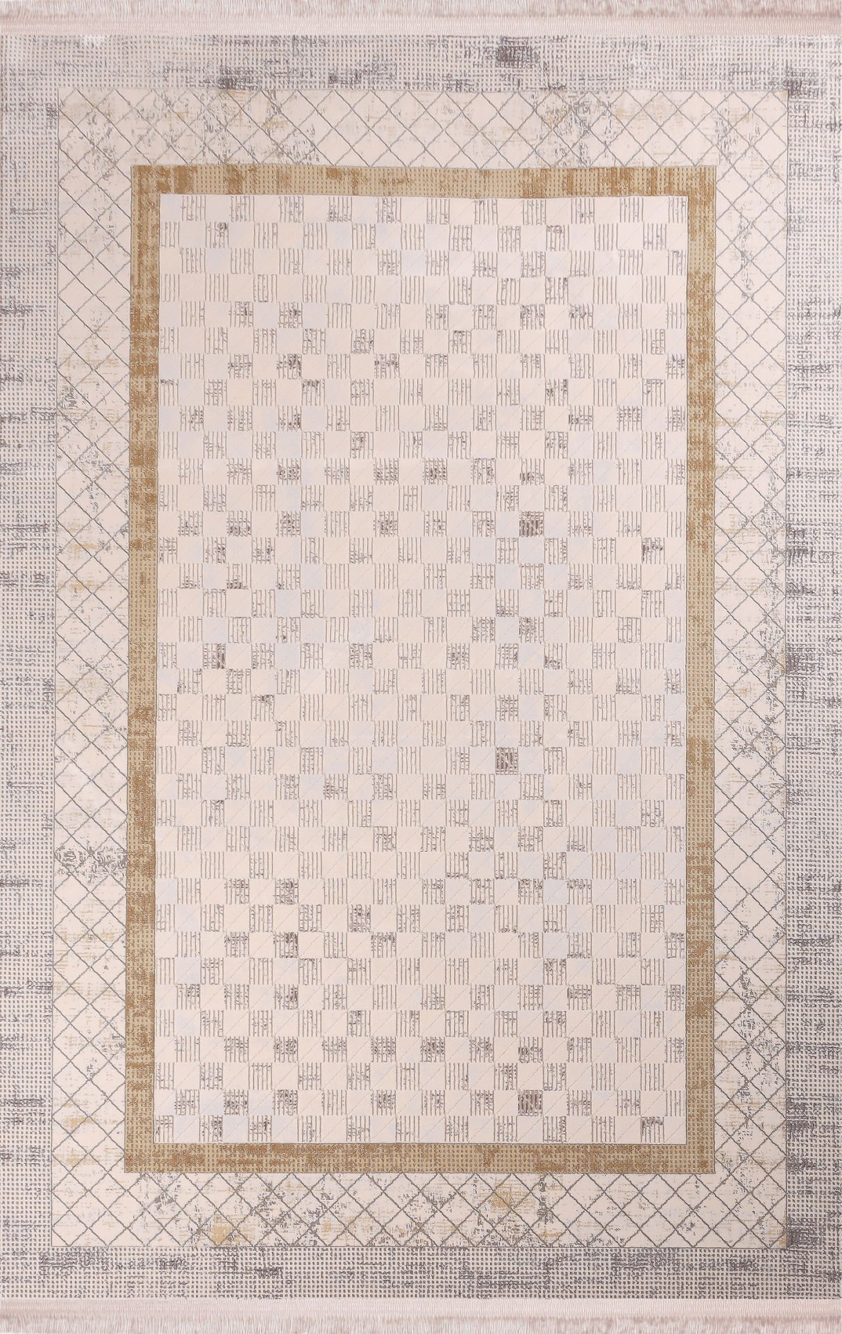 Nexus Halı J Adore Yumuşak Yüzeyli Eskitme Halı 4727A Gold 100x200