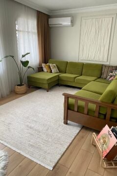 Apex Halı Truva Akrilik Özel Ebat Kesim Halı 6631 Krem