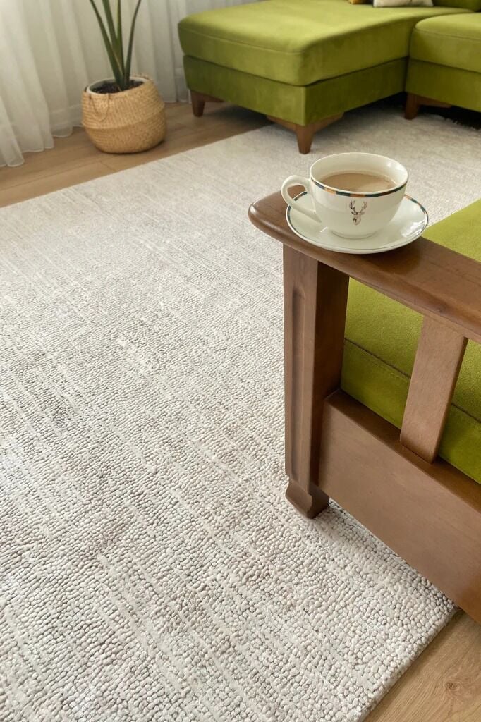 Apex Halı Truva Akrilik Özel Ebat Kesim Halı 6631 Krem