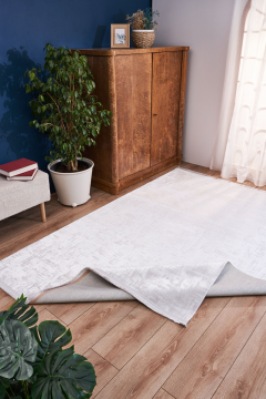 Apex Halı Lucca İnce Özel Ölçü Kesim Halı 6044 Buz Beyaz