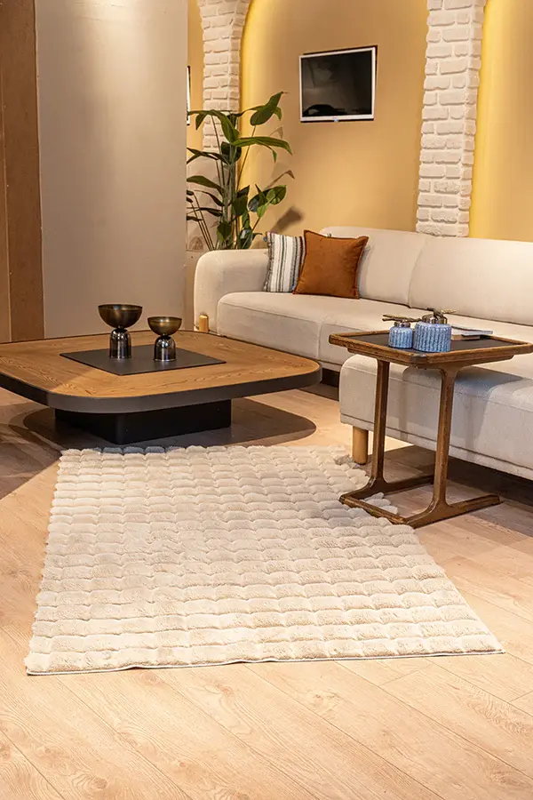 Apex Halı Diamante Peluş Halı 7003 Bej