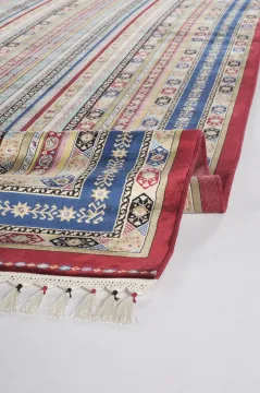 Apex Halı Bruj Bambu Viscon Halı 8741BU Bordo