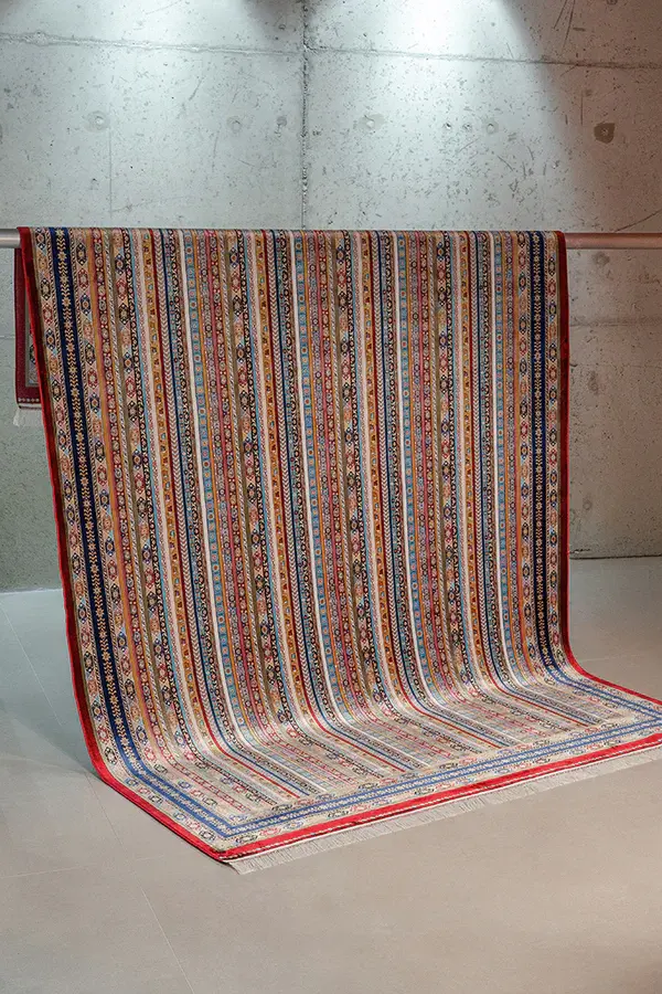 Apex Halı Bruj Bambu Viscon Halı 8741BU Bordo