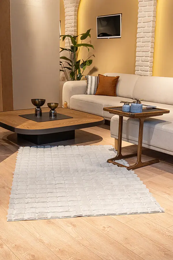 Apex Halı Diamante Peluş Halı 7005 Gri