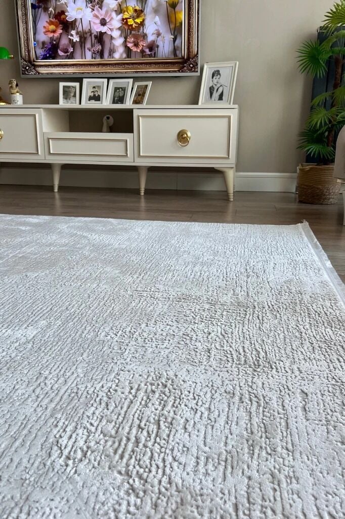 Apex Halı Truva Akrilik Özel Ebat Kesim Halı 6641 Krem