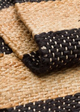 Eko Halı Echo El Dokuma Naturel Jüt Hasır Halı 13 Natural Black