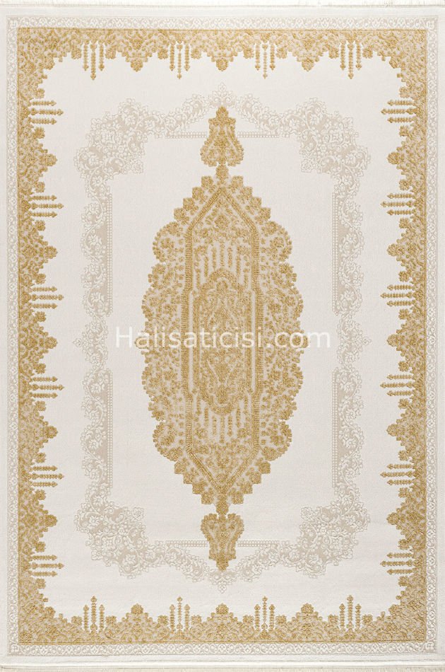 Simge B783 BEYAZ SARI 118x190