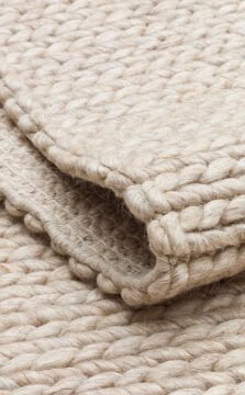 Eko Halı Jade Örgü Desenli El Dokuma Halı Basketweave Beige
