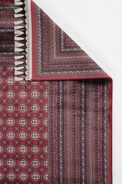 Apex Halı Bruj Bambu Viscon Halı 8751BU Bordo