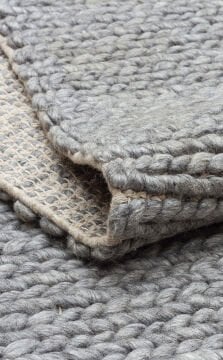 Eko Halı Jade Örgü Desenli El Dokuma Halı Basketweave Grey