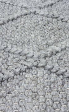 Eko Halı Jade Örgü Desenli El Dokuma Halı Diamond Grey