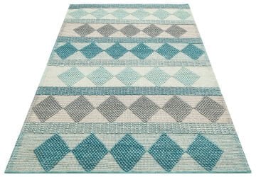 Eko Halı Jade Örgü Desenli El Dokuma Halı JD 01 Blue