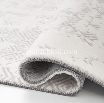 Simge C071 BEYAZ GRİ 118x190