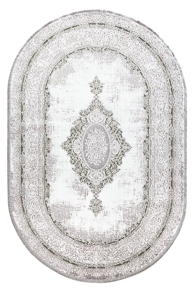 Bahariye Halı Ezgi TW 5664 BEYAZ YEŞİL OVAL