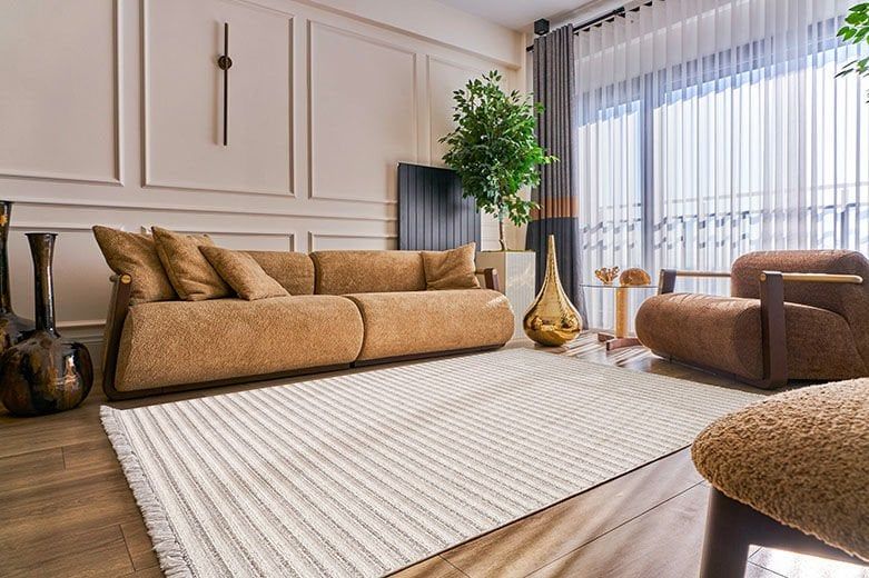 Gümüşsuyu Halı Daisy Özel Ebat Kesim Halı 16666 Krem