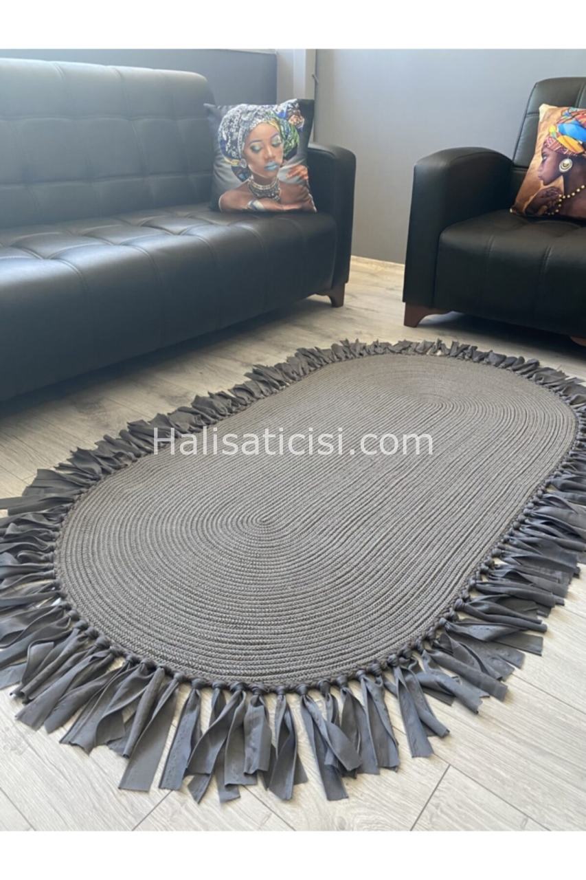 Jüt Halı Doğal El Yapımı Oval Model:219