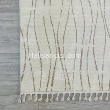 Melidia Halı Mono Özel Ebat Kesme Halı 1550A-BEYAZ