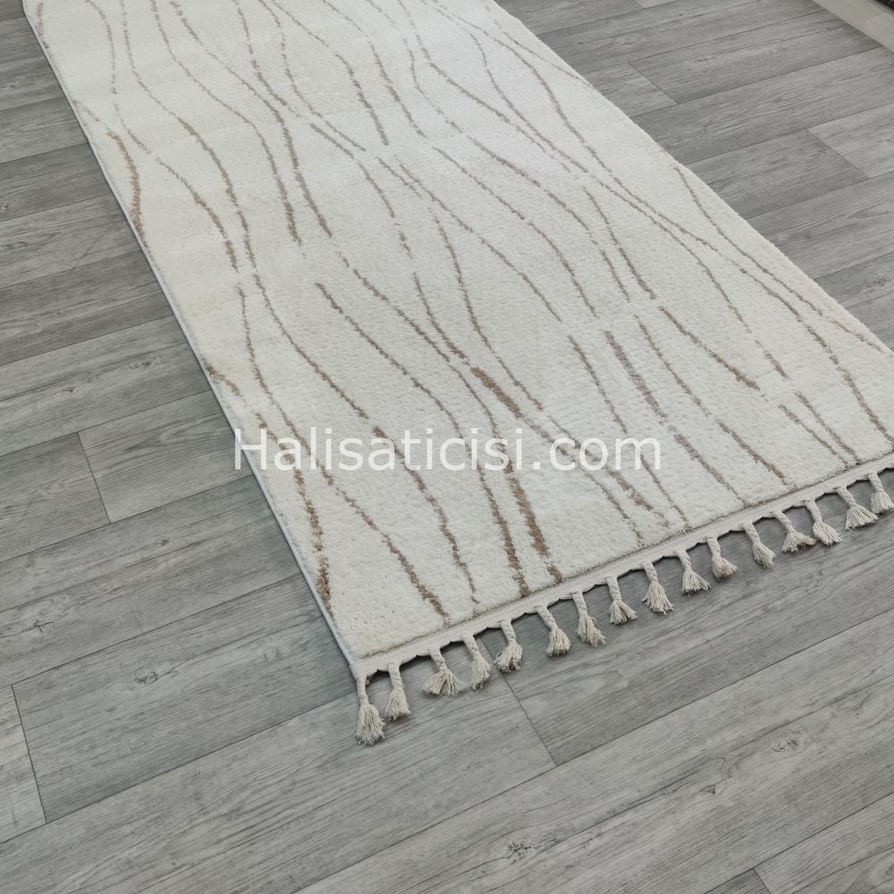 Melidia Halı Mono Özel Ebat Kesme Halı 1550A-BEYAZ