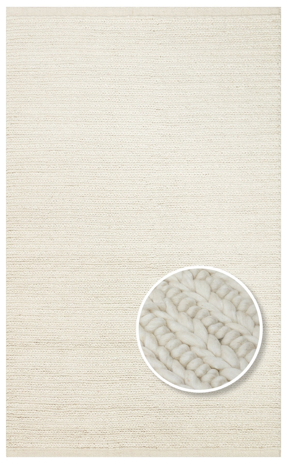 Eko Halı Jade Örgü Desenli El Dokuma Halı JD07 White
