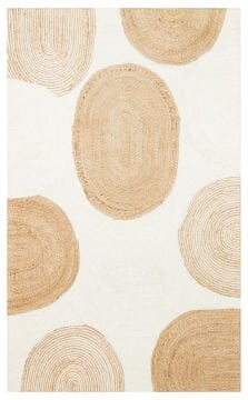 Eko Halı Jade Örgü Desenli El Dokuma Halı JD902 Natural White