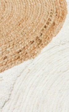 Eko Halı Jade Örgü Desenli El Dokuma Halı JD902 Natural White