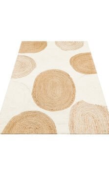 Eko Halı Jade Örgü Desenli El Dokuma Halı JD902 Natural White