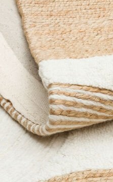 Eko Halı Jade Örgü Desenli El Dokuma Halı JD902 Natural White