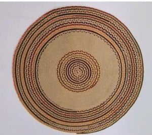 Jüt Halı Doğal El Yapımı Daire Model:411