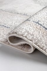 Bahariye Halı Ezgi 5664 BEYAZ MAVİ DAİRE