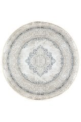 Bahariye Halı Ezgi 5664 BEYAZ MAVİ DAİRE