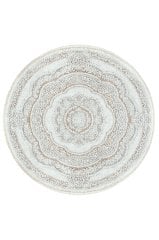 Bahariye Halı Ezgi 5810 BEYAZ KAHVE DAİRE