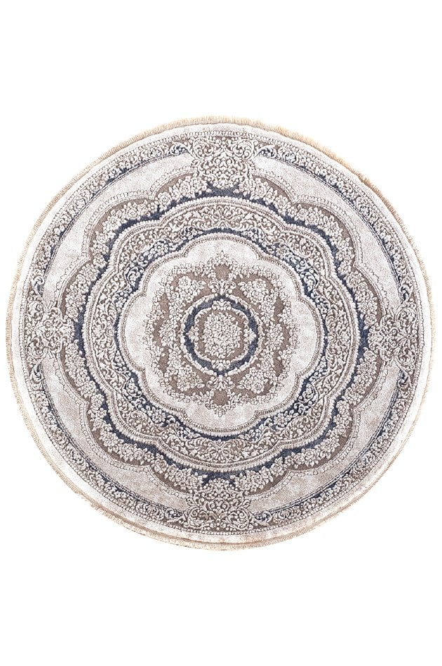 Bahariye Halı Ezgi 5810 BEYAZ MAVİ DAİRE