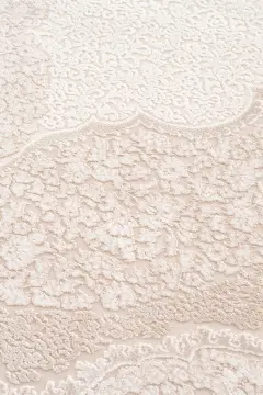 Koza Halı Nazende 70 Tarak Viscon Salon Halısı A3390B Krem Bej