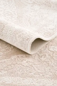 Koza Halı Nazende 70 Tarak Viscon Salon Halısı A3390B Krem Bej