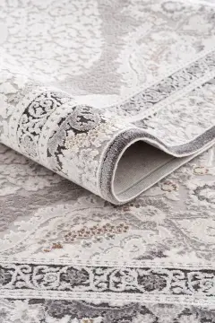 Koza Halı Nazende 70 Tarak Viscon Salon Halısı A3390E Krem Antrasit