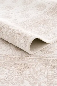 Koza Halı Nazende 70 Tarak Viscon Salon Halısı A3392B Krem Bej