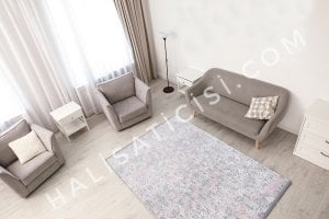 Melidia Işıltı Özel Ebatlı Kesme Halı 6145 Pembe