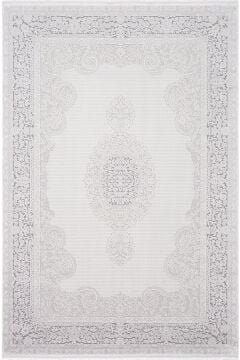 Koza Halı Nazende 70 Tarak Viscon Salon Halısı A3393D Krem Gri