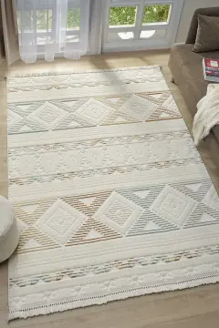 Seyran Halı Ruby İskandinav Halı Modeli 1551 Multi Beyaz